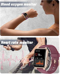 Smart Watch Answer Make Call,Smart Watches for Women Men with Heart Rate/Spo2/Sleep Monitor,Step Calories Counter,Sports Fitness Tracker SMS Notification,Ip68 Waterproof for Ios Android Phone