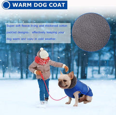 Warm Dog Coat Reflective Dog Jacket, Waterproof Dog Winter Coat Turtleneck Dog Clothes for Cold Weather, Thick Fleece Dog Snowsuit Christmas Dog Vest Pet Apparel for Small Medium Large Dogs 2XL