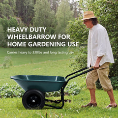 2-Wheeled Wheelbarrow with Pneumatic Tires and Handle