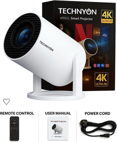 HY300 PRO+ 2025 | 1080P Full HD Wifi Projector with Android 11.0 – 12000 Lumens Portable Home Theater & Outdoor Movie Projector | Screen Mirroring for Ios/Android | Gaming & HDMI Compatible
