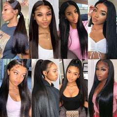 18 Inch 13X4 HD Lace Front Wigs Human Hair Straight Human Hair Wig for Black Women 250% Density Glueless Lace Front Wig Human Hair Pre Plucked with Baby Hair Brazilian Virgin Hair Natural Color