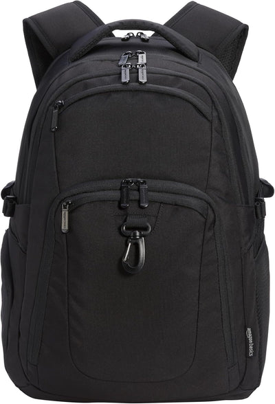 17-Inch Laptop Backpack, Water Resistant Rucksack for Business Travel, Work or School, Padded Shoulder Straps, Black
