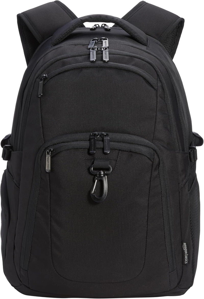 17-Inch Laptop Backpack, Water Resistant Rucksack for Business Travel, Work or School, Padded Shoulder Straps, Black