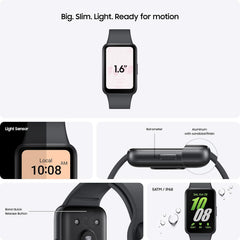 Galaxy Fit3 Smart Watch - Advanced Fitness Tracker & Health Monitor with 3-Year Extended Warranty (UK Version) - Sleek Black Design