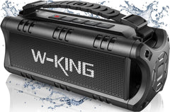 60W Peak Portable Bluetooth Speaker - 30W RMS, IPX6 Waterproof, 24H Playtime, EQ, AUX, TF Card & USB Playback - Perfect for Home, Parties & Camping