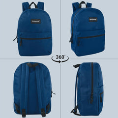 Classic Vintage Backpack for Adults and Kids with Adjustable Padded Shoulder Straps | School Bookbags for Girls, Boys (Navy)