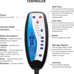 Ultimate  Back Massager with Heat – 10 Vibration Motors for Pain Relief, Perfect Massage Chair Pad for Home & Office, Ideal Father's Day Gift!