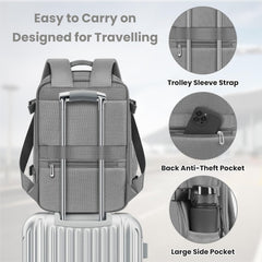 Cabin Bags 40×20×25 for Ryanair Underseat Carry-Ons Travel Backpack Hand Luggage Bag Cabin Size 20L Flight Rucksack Casual Daypack School Office Backpack Fit 14 Inch Laptop-Grey