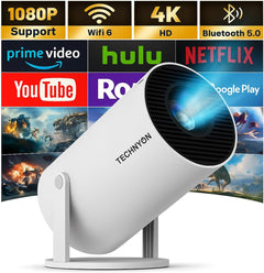 HY300 PRO+ 2025 | 1080P Full HD Wifi Projector with Android 11.0 – 12000 Lumens Portable Home Theater & Outdoor Movie Projector | Screen Mirroring for Ios/Android | Gaming & HDMI Compatible