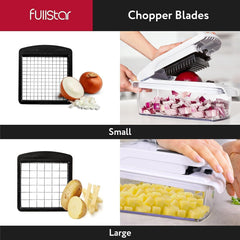 Vegetable Chopper Vegetable Cutter - Veggie Onion Salad Food Chopper Manual - Potato Chipper - Veg Chopper and Dicer - Kitchen Tools & Gadgets (4-In-1 White)